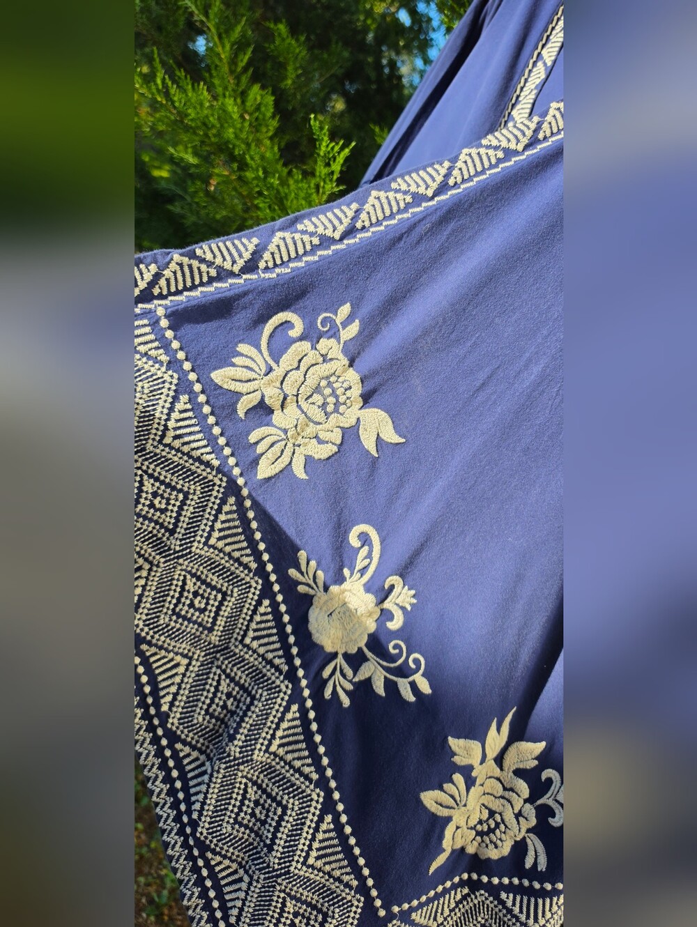 Johnny Was Embroidered Navy White Floral Open-Front Women Cardigan Top XXL 1X 2X - Picture 11 of 14